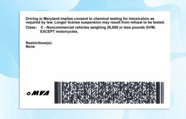 Editable Maryland Drivers License Template