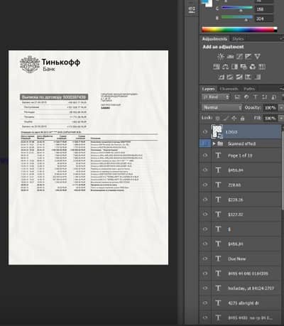 Tinkoff Bank Statement Template