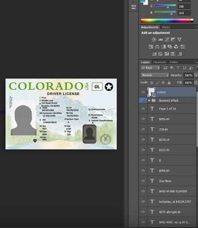 Colorado Driver License PSD Template (New Edition) - Fully editable