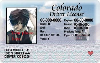 Colorado Drivers License Template