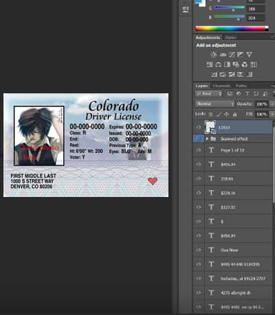 Colorado Drivers License Template