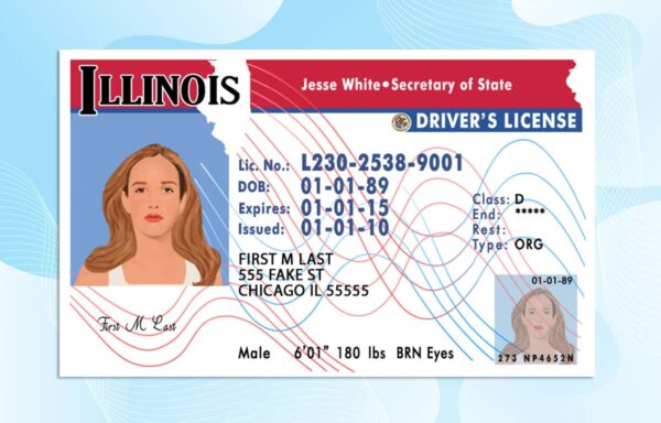 Editable Illinois Drivers License Template