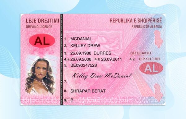 Editable Albania Drivers License Template