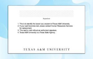 Editable Texas A&M University ID PSD Template
