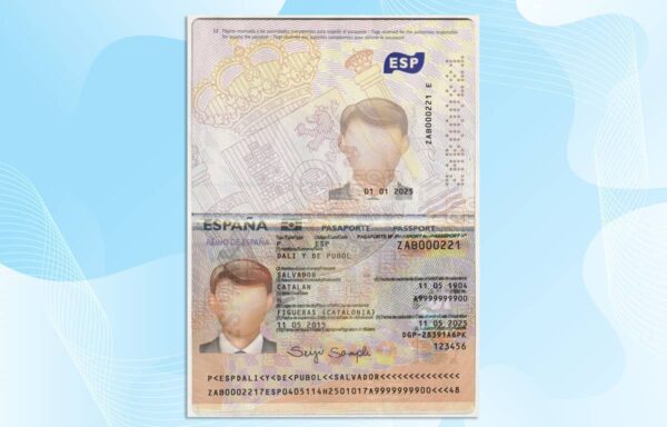 Editable Spain Passport Template